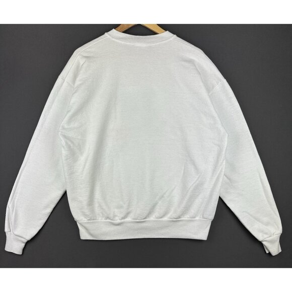 Vintage 90s Jack Russell Dog Animal Pet Art White Crewneck Large - Picture 2 of 16